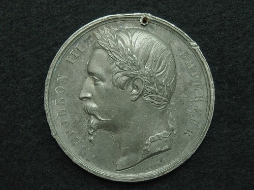 Medaille plomb caqué 1860 - plomb,