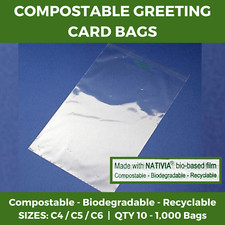 Compostable Cello Bags - Clear Greeting Card Display Biodegradable Cellophane