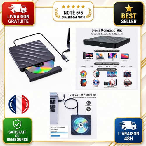 Lecteur dvd externe - lecteur, 3.0
