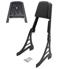 Noir Flamme Dossier Sissy Barre Avec Cuir Patin Pour Harley Sportster 883 1200