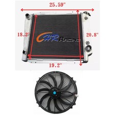 44MM ALUMINUM RADIATOR+FAN FOR 1966-1977 FORD BRONCO WAGON/ROADSTER 5.0L 302 V8