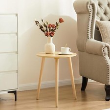 Round wooden side table Ø 42 x 52 cm living room table bedside table with...