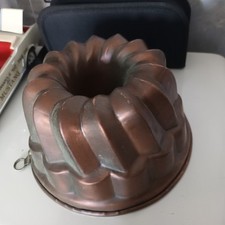 Moule à Gâteau en Cuivre  Étamé - Vintage 1900 - (Ø 18 cm x 12cm) 