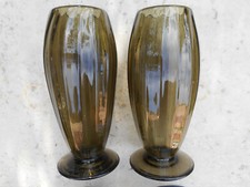 PAIRE DE GRAND VASE VERRE FUME