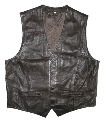 Gilet homme cuir marron - homme,