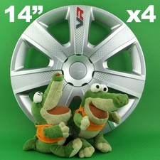 Enjoliveurs 14" VR ★ 4 pièces ★ ARGENT pour RENAULT Kangoo Laguna Scénic Thalia