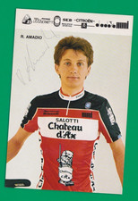 CYCLISME carte cycliste ROBERTO AMADIO équipe CHATEAU D'AX SALOTTI Signée