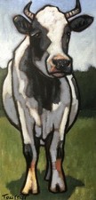 Tableau Vache  20x40cm
