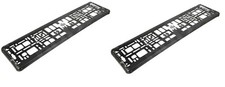 2x Eu Auto Support de Plaque D'Immatriculation Noir Porte-Plaque