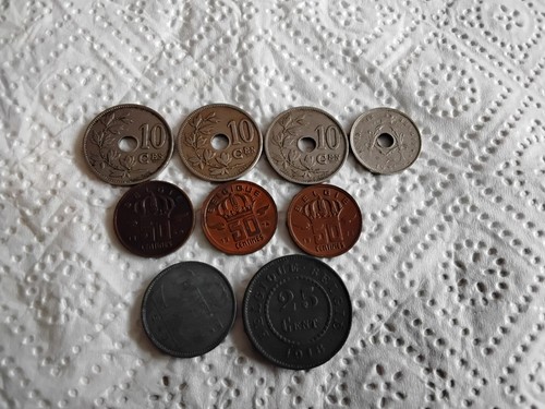 Lot pieces belge lion - de,