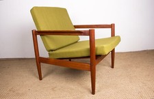 Fauteuil Danois en Teck et tissu par Børge Jensen & Sønner 1960.