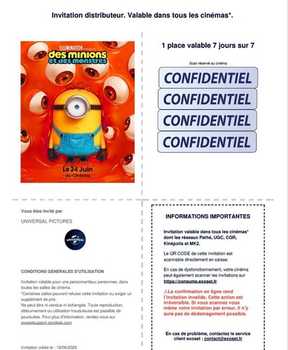 Places cinema des minions - 2,
