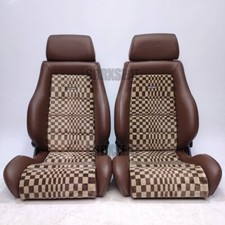 【1 PAIR】AUTHENTIC RECARO LSC BROWN CHECKERBOARD