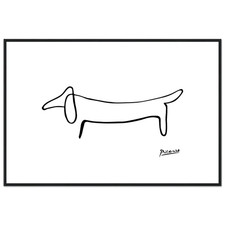 Picasso Dachshund Dog Line Art Poster
