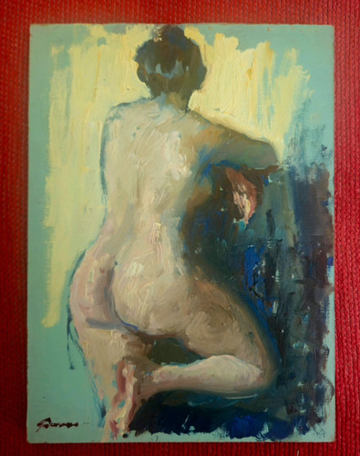 Tableau ancien huile portrait - huile,