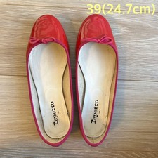 Repetto Dark Pink Patent Leather Ballet Flats Size 39 (24.7cm) with Sole Guard
