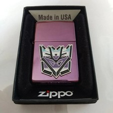 Zippo Transformers Decepticon Purple Logo Lighter Used