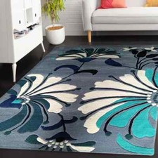 Tapis en laine florale