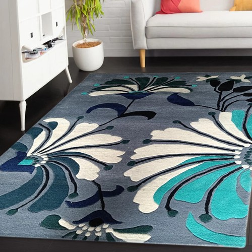 Tapis laine florale - tapis,