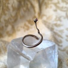 Bague Artisan Serpent Moderniste En Argent Et Éclat D'améthyste Taille 51 