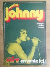 Rare Antique Poster JOHNNY HALLYDAY Concert Special Hit Poster Microphone Kiosk