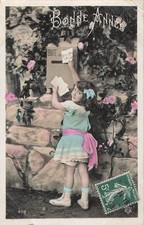 CP BONNE ANNEE PETITE FILLE