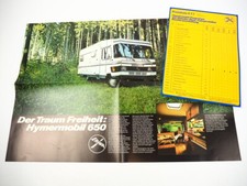 Hymer 650 Mercedes Benz Eriba motorhome Hymermobile brochure price list 1977