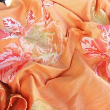 Tissu  soie SAUVAGE BRODÉE exceptionnelle ameublement vendue au mètre 