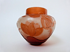 emile gallé acid clear vase before 1904 art nouveau lotus no Daum