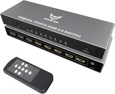 HDMI Switch 7 in 1 Out 4K@60Hz,7 Ports HDMI Selector with Remote,HDR HDCP 3D,PS5