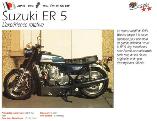Fiche moto suzuki re5 500 - fiche, :