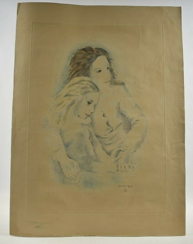 Gravure 1946 jeunes femmes - gravure,