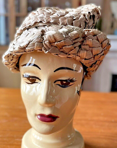 Chapeau femme vintage paille - chapeau,