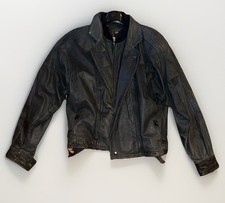 Vintage Pelle Cuir Leather Jacket Men’s L Long Black Thinsulate Biker Moto Korea