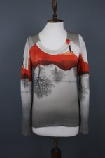 AVENTURES DES TOILES Multicolor Geometric Print Long Sleeve Top Blouse Size 40