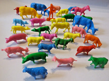 Figurines de bazar - 30 animaux de ferme COFALU - plastique années 1970-80