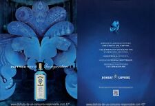 2012 BOMBAY Sapphire dry gin print ad: glossy double-face magazine insert, Spain