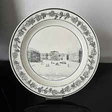 Nantes 1810 ASSIETTE CREIL Place Graslin Stone Coquerel Faïence Fine 19thC
