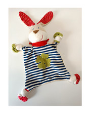 Doudou Plat Lapin Beige Blanc