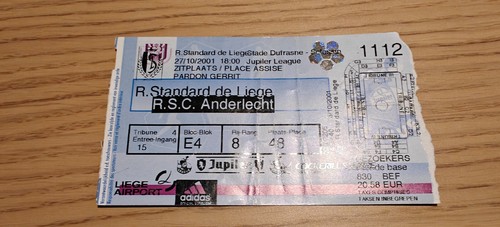 2001 liege standard ticket - 2001, vs