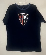 Pre owned POLO SPORT Ralph Lauren P 67 Police Shield Spell Out T Shirt Size M
