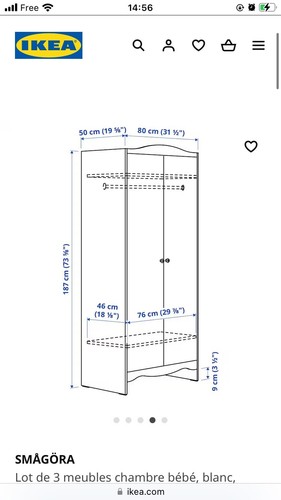 Une armoire enfant blanche - armoire,