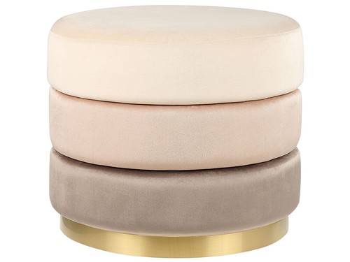 Pouf velours beige - beige, assise