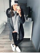 ZARA GREY WOOL COAT JACKET