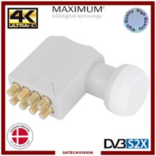 LNB Octo Maximum PQ-8 0,1 dB Gain 67 dB Tête Universelle PLL FullHD 3D UHD 4K 