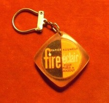 Porte-clés Key Ring FIRE Eclair Papier allumeur pour poêle à mazout recto=verso