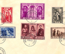 BELGIUM Cover *ORVAL* ABBEY CHARITY Set{6} Brussels 1939 CDS {samwells}YG360
