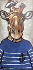 Tableau Girafe Marin 20x40cm