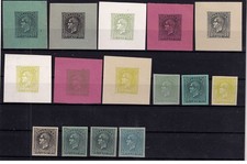 BELGIQUE Essais de couleurs 10 centimes pour série Léopold 1er 1865 15 timbres**