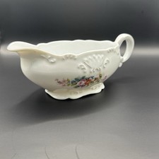 Limoges Fine Porcelain Sauce Bowl Colorful Flowers Vintage France.